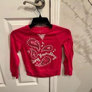 American Girl Sing Your Story Kids Red Long Sleeve Shirt Size XSmall 5/6